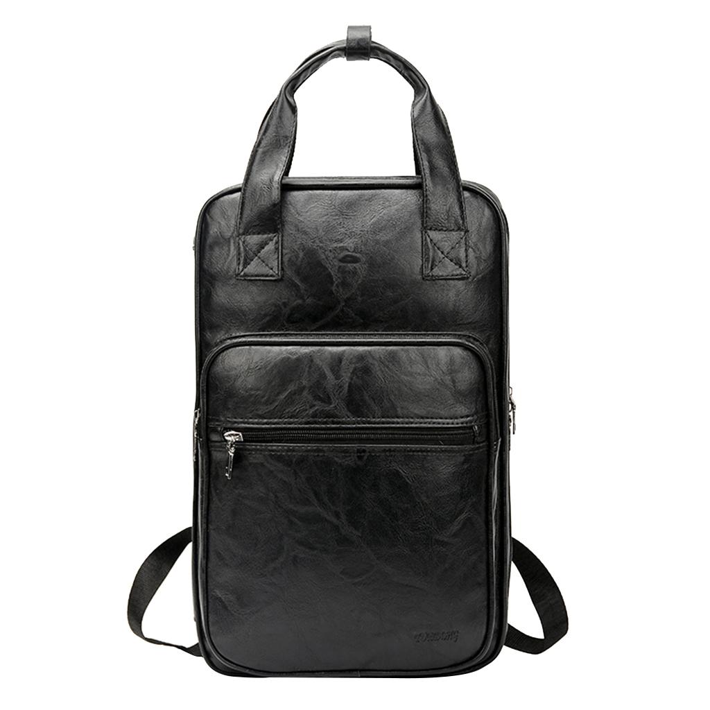 PU Leather Drumsticks Bag Carrying Case Parts Accessory , Black, 43x26x4.5cm